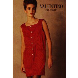 Valentino Boutique Vintage '80s Red Buttoned Shift Dress
